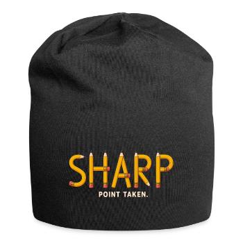 SHARP – Punkt verstanden | Spaßiges Bleistift-Wortspiel - Jersey-Beanie - Schwarz - Vorne