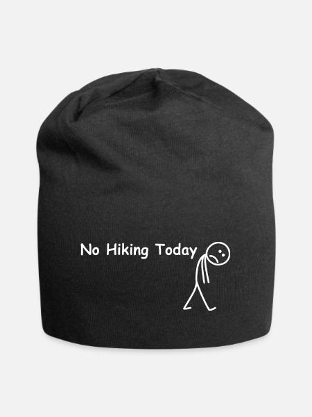 Heute kein Wandern – lustiger Wanderer - Jersey-Beanie - Schwarz