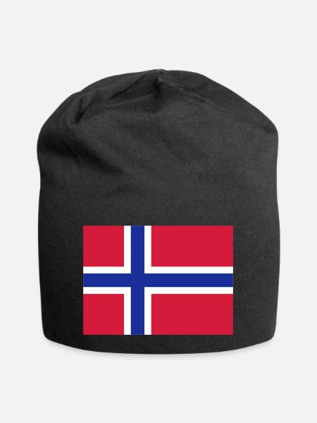 norway flag - Jersey Beanie - black