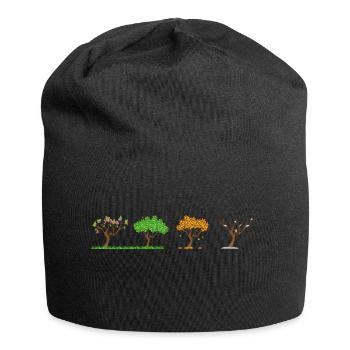Jahreszeiten - Jersey-Beanie - Schwarz - Vorne