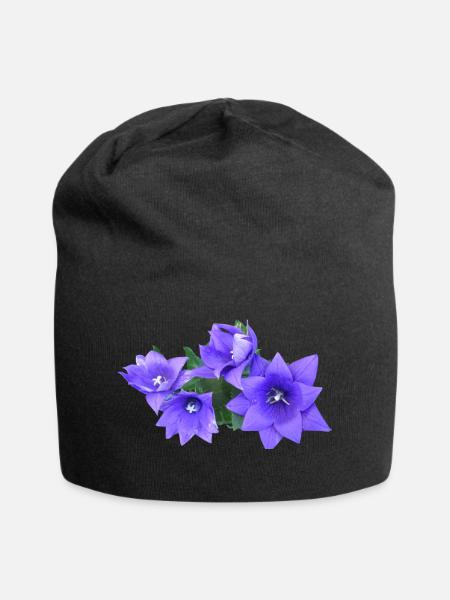 flowers lilies tulips orchids sunflower dahlia ger - Jersey-Beanie - Schwarz