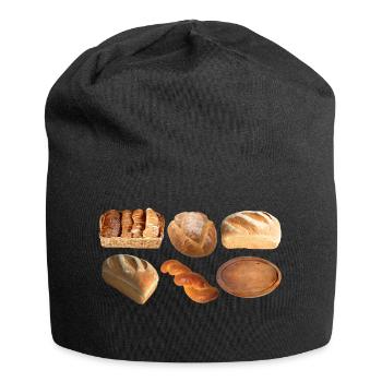 brot broetchen crossaint baecker baguette bread bu - Jersey-Beanie - Schwarz - Vorne