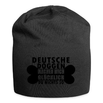 Deutsche Dogge Hunde Shirt Geschenk - Jersey-Beanie - Schwarz - Vorne