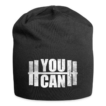 You Can Muskel Shirt Geschenk GYM Hanteln - Jersey-Beanie - Schwarz - Vorne