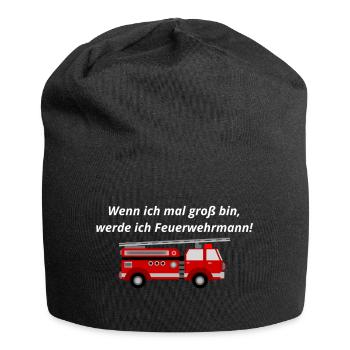 Wenn ich mal gross bin werde ich Feuerwehrmann - Jersey-Beanie - Schwarz - Vorne