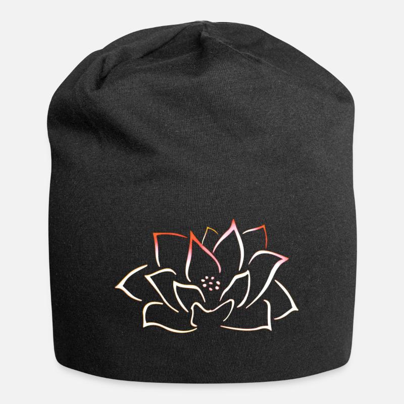 Lotusblüte - Jersey-Beanie - Schwarz