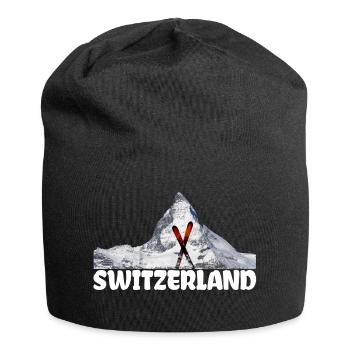 Ski Matterhorn Schweiz Bergsteiger Schneeliebhaber - Jersey-Beanie - Schwarz - Vorne