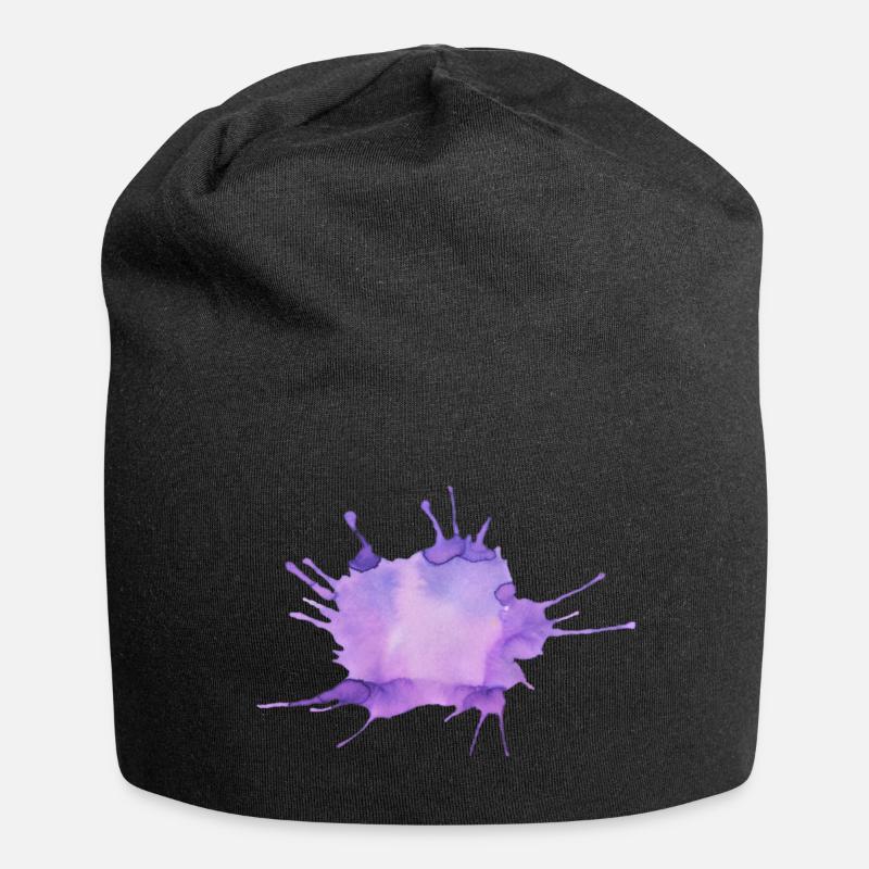Farbklecks - Jersey-Beanie - Schwarz