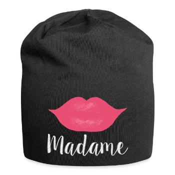 Madame Lips Big white - Jersey-Beanie - Schwarz - Vorne
