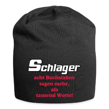 Schlager Party , Schlager Musik , Schlager Worte - Jersey-Beanie - Schwarz - Vorne