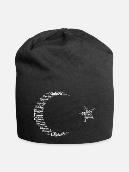 Türkiye Türkei Karte Flagge Halbmond Stern turkish - Jersey-Beanie - Schwarz