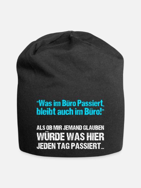 Was im Büro Passiert bleibt auch im Büro - Jersey-Beanie - Schwarz