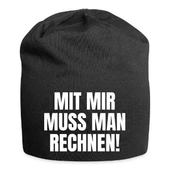 mit mir muss man rechnen Mathematiker Mathelehrer - Jersey-Beanie - Schwarz - Vorne