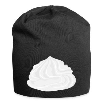 snow-white delicious cream hood for garnissing - Jersey Beanie - black - Front
