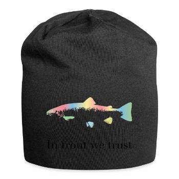 Auf Forellen vertrauen wir - Jersey-Beanie - Schwarz - Vorne