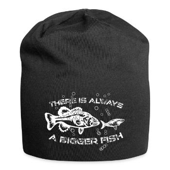 There is always a bigger fish Hai Fisch Meer Ozean - Jersey-Beanie - Schwarz - Vorne