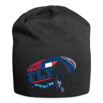 Paraglier propulsé paramoteur Crazy Fly France drapeau - Bonnet en jersey - noir - Devant