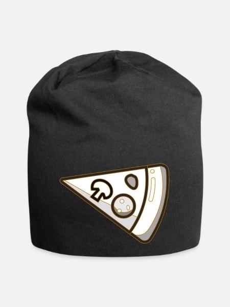 Partner look Pizza Couple right - Jersey Beanie - black