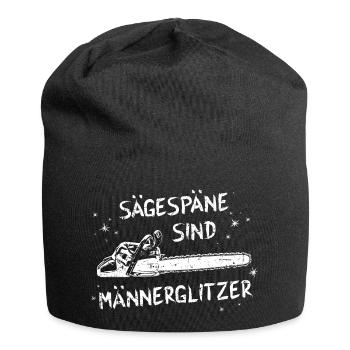 Männerglitzer - Jersey-Beanie - Schwarz - Vorne