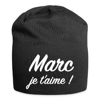 Marc, je t'aime ! - Bonnet en jersey - noir - Devant