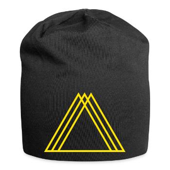 Gelbes Dreieck Heilige Geometrie Berge - Jersey-Beanie - Schwarz - Vorne