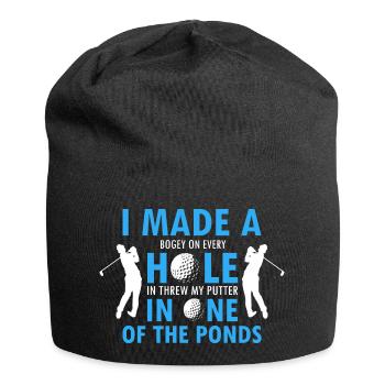 Fait un bogey sur chaque trou dans Lancé mon putter - Bonnet en jersey - noir - Devant