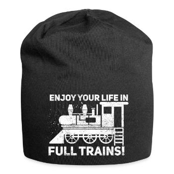 In full trains - Denglish Sprüche Denglisch - Jersey-Beanie - Schwarz - Vorne