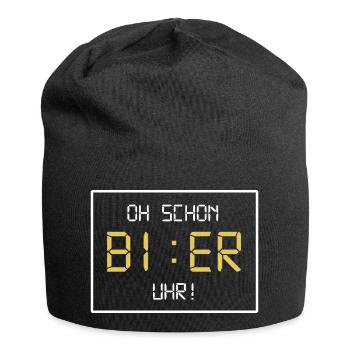 oh schon bier uhr - Jersey-Beanie - Schwarz - Vorne