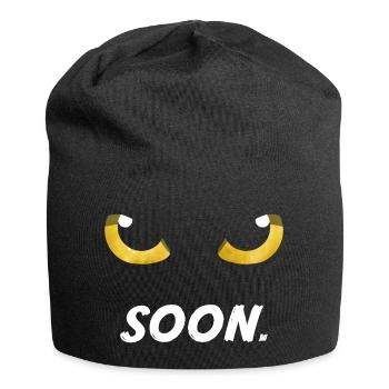 Katzenaugen bald gelb - Jersey-Beanie - Schwarz - Vorne