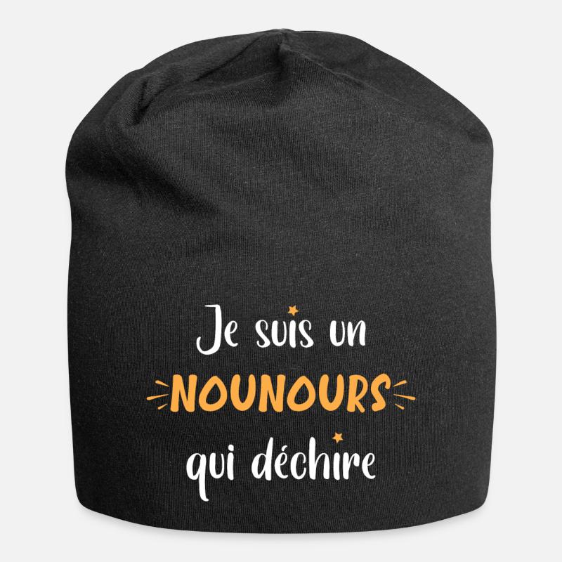 nounours - Bonnet en jersey - noir