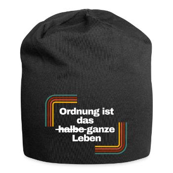 Ordnung ist das ganze Leben | Shirt, Geschenkidee - Jersey-Beanie - Schwarz - Vorne