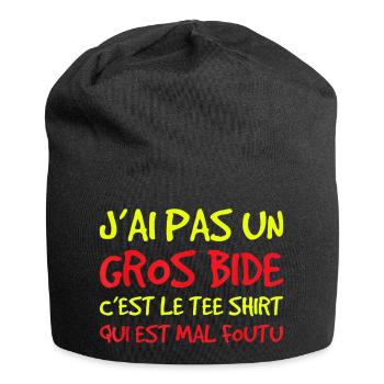 J'ai pas un gros bide c'est le tee shirt - Bonnet en jersey - noir - Devant