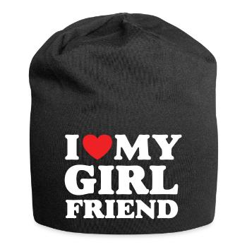 I Love My Girlfriend - Jersey Beanie - black - Front
