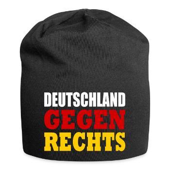 Deutschland gegen rechts - Jersey-Beanie - Schwarz - Vorne