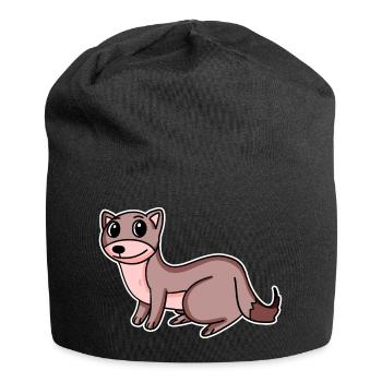 Motif de belette - Bonnet en jersey - noir - Devant
