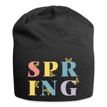Enfin le printemps ! - Bonnet en jersey - noir - Devant