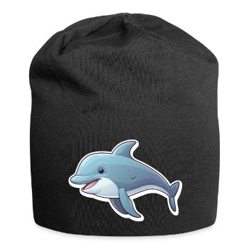 Delfin niedlich - Jersey-Beanie - Schwarz - Vorne