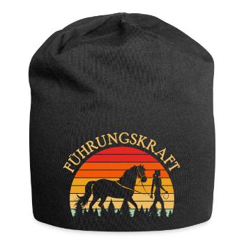 Führungskraft Pferd Reiten Geschenkidee Lustig - Jersey-Beanie - Schwarz - Vorne