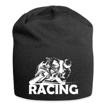 Moto de course Moto Piste de course Icône du logo de la piste de course - Bonnet en jersey - noir - Devant