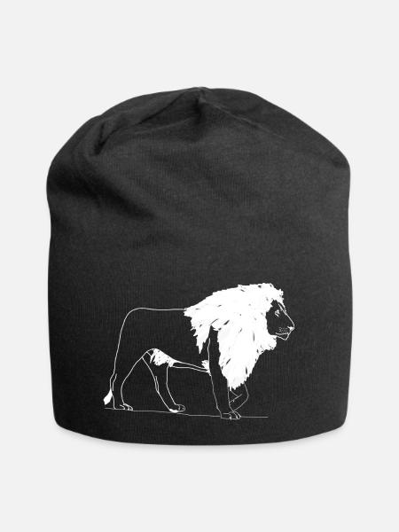 Löwe - Jersey-Beanie - Schwarz