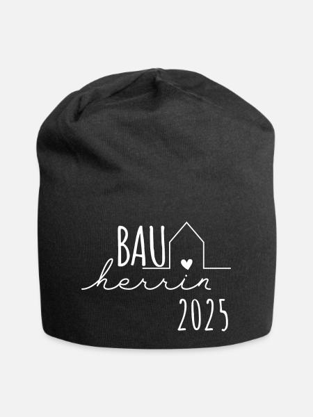 Bauherren Partnerlook Hausbau – Bauherrin 2025 - Jersey-Beanie - Schwarz