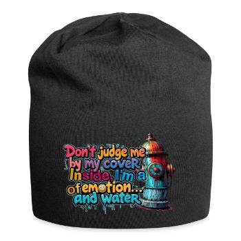 Ich bin eine Quelle der Emotionen und des Wassers - Jersey-Beanie - Schwarz - Vorne