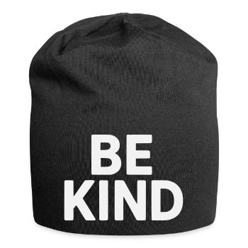 Be kind Slogan schlicht - Jersey-Beanie - Schwarz - Vorne
