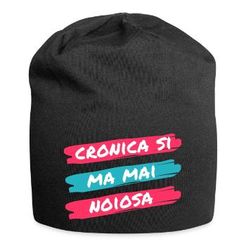 Chronisch, ja, aber nie langweilig - Jersey-Beanie - Schwarz - Vorne