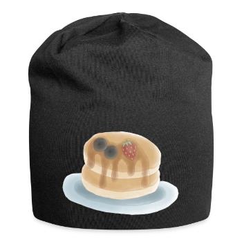 Süße Beeren Pfannkuchen Illustration - Jersey-Beanie - Schwarz - Vorne