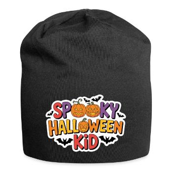 Spuk Halloween Kinder Kuerbis - Jersey-Beanie - Schwarz - Vorne