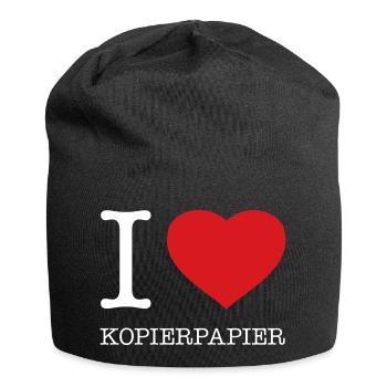 J’adore le papier de copie - Bonnet en jersey - noir - Devant