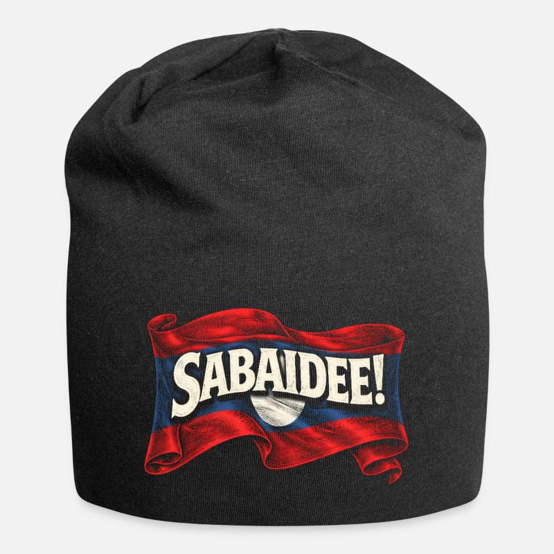 Laos Laotische Wurzel Sabaidee! - Jersey-Beanie - Schwarz