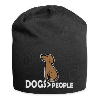 Chiens sur les gens, chien Drôle de proverbe antisocial - Bonnet en jersey - noir - Devant