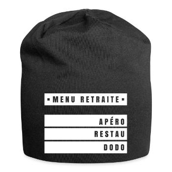 Menu Retraite (bandeau blanc) - Bonnet en jersey - noir - Devant